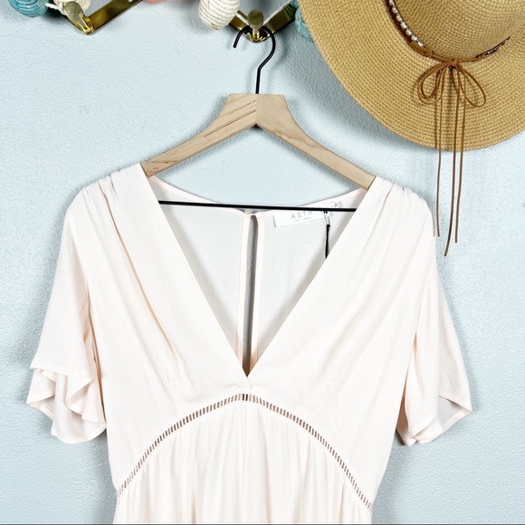 ASTR The Label Cadence Blush Pink Ruffle Romper - Picture 3 of 8